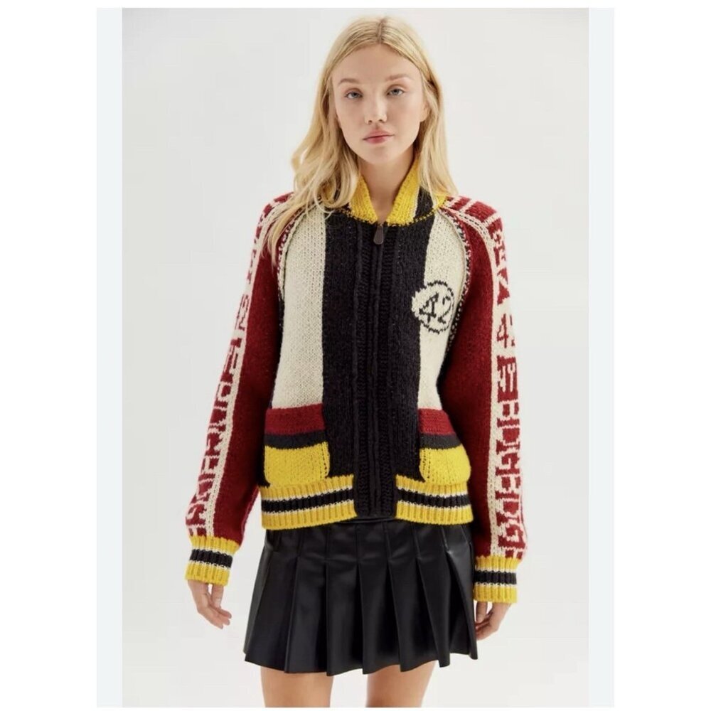 BDG Urban Outfitters Baylor Cardigan Sweater Womens XS Colorblock Sporty Indie